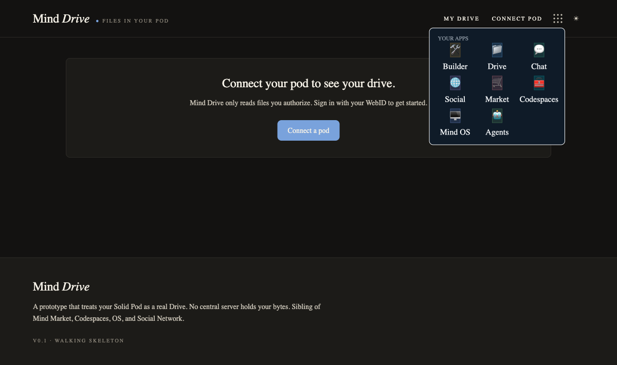 Drive — a file browser for your pod.